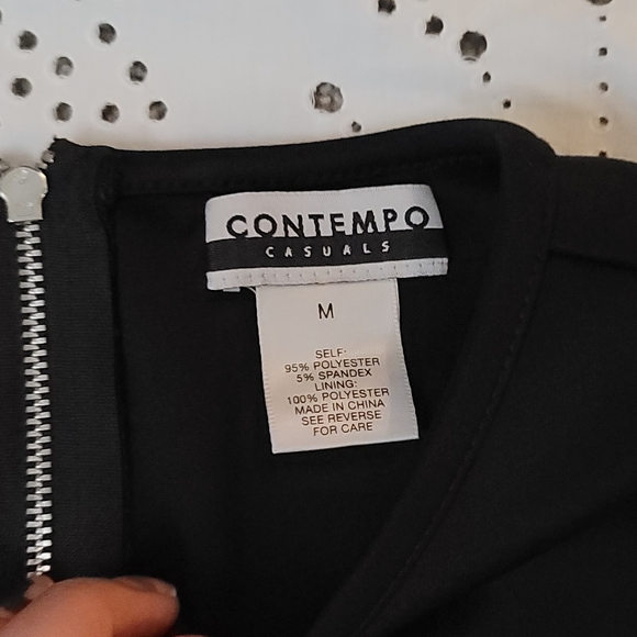 LATTICE BODYCON MINI BLACK DRESS - Picture 10 of 11